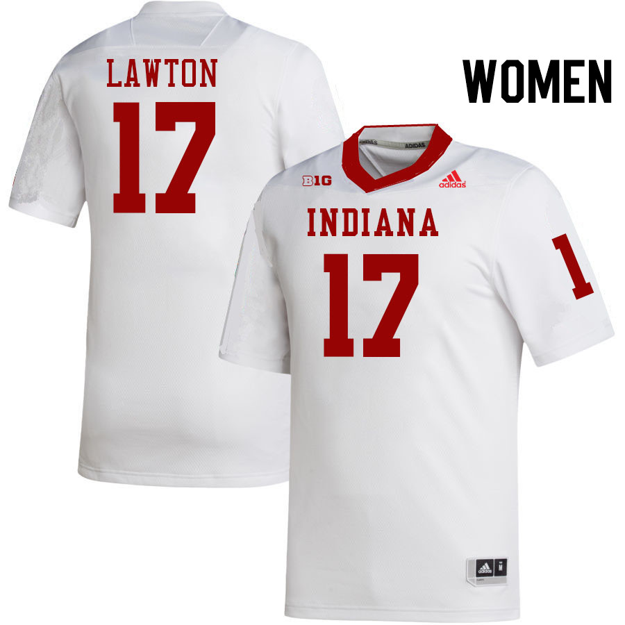 Women #17 Ty Son Lawton Indiana Hoosiers College Football Jerseys Stitched-White